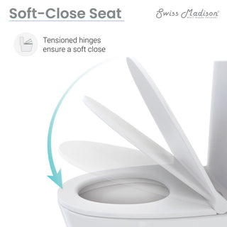 Burdon One-Piece Square Toilet Dual Flush 0.8/1.28 GPF, Glossy White