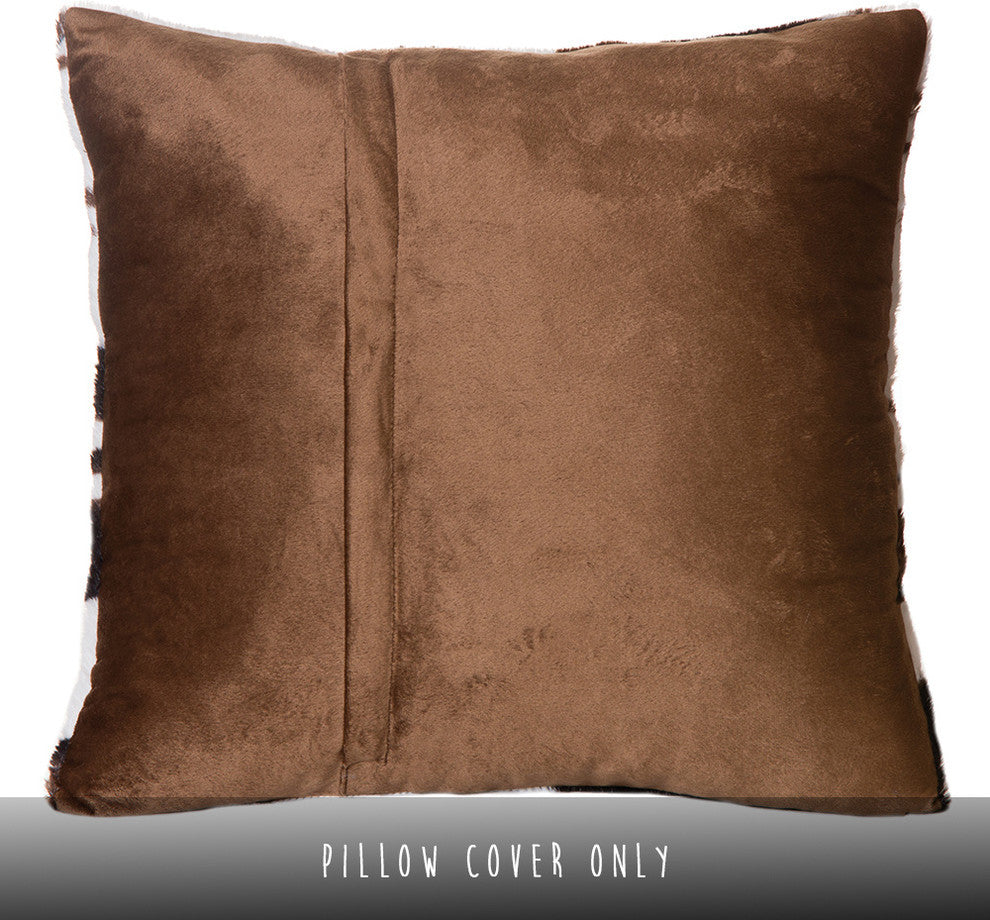 Faux Fur Cowhide Plush Throw Pillow 18"X18" (Cover Only)