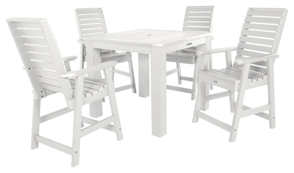Weatherly 5-Piece Square Counter-Height Dining Set, White