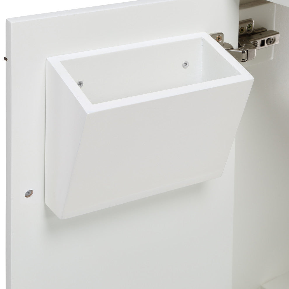Gracie Bathroom Vanity, Satin White With White Quartz, 24"