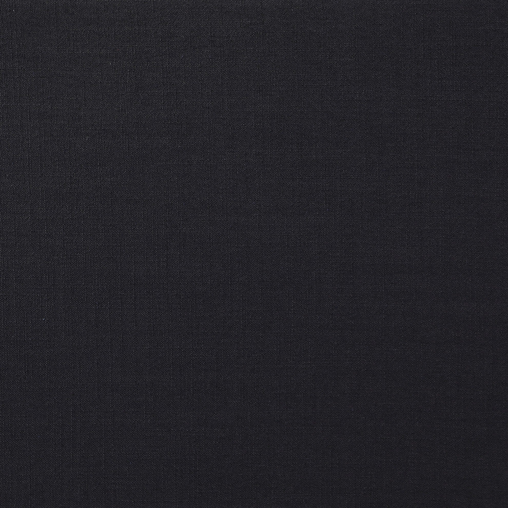 Comfy Upholstered Modular Sofa, Black, 4-Piece: 4 Armless Chair, Linen Textured Fabric