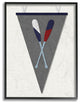 Stupell Ind. Pennant Oars Fabric Collage Gray Framed Giclee, 11"x14"