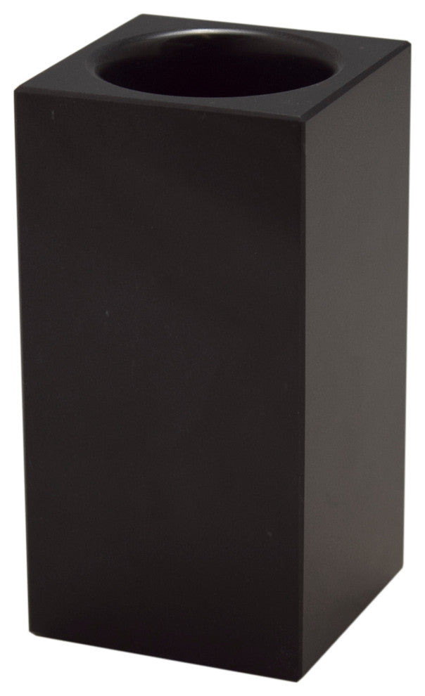 Myrtus Collection Black and Gold Marble Tumbler, Black