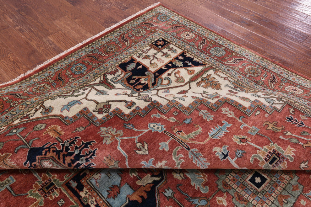 Persian Fine Serapi Handmade Wool Rug 9' 9" X 13' 10" - Q14704