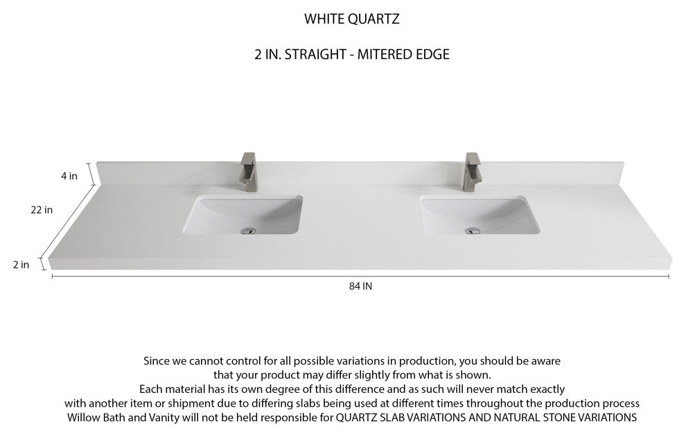 Madison Teak 84 Double Sink Bath Vanity in Light Natural 2" White Quartz