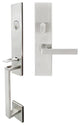 Tokyo Lever, Mortise Entry Handleset, Left Hand Reverse, Satin Stainless Steel