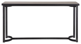 Uttermost 24951 Basuto 62"L Oak Veneer Top Iron Lodge Style - Light Gray Oak