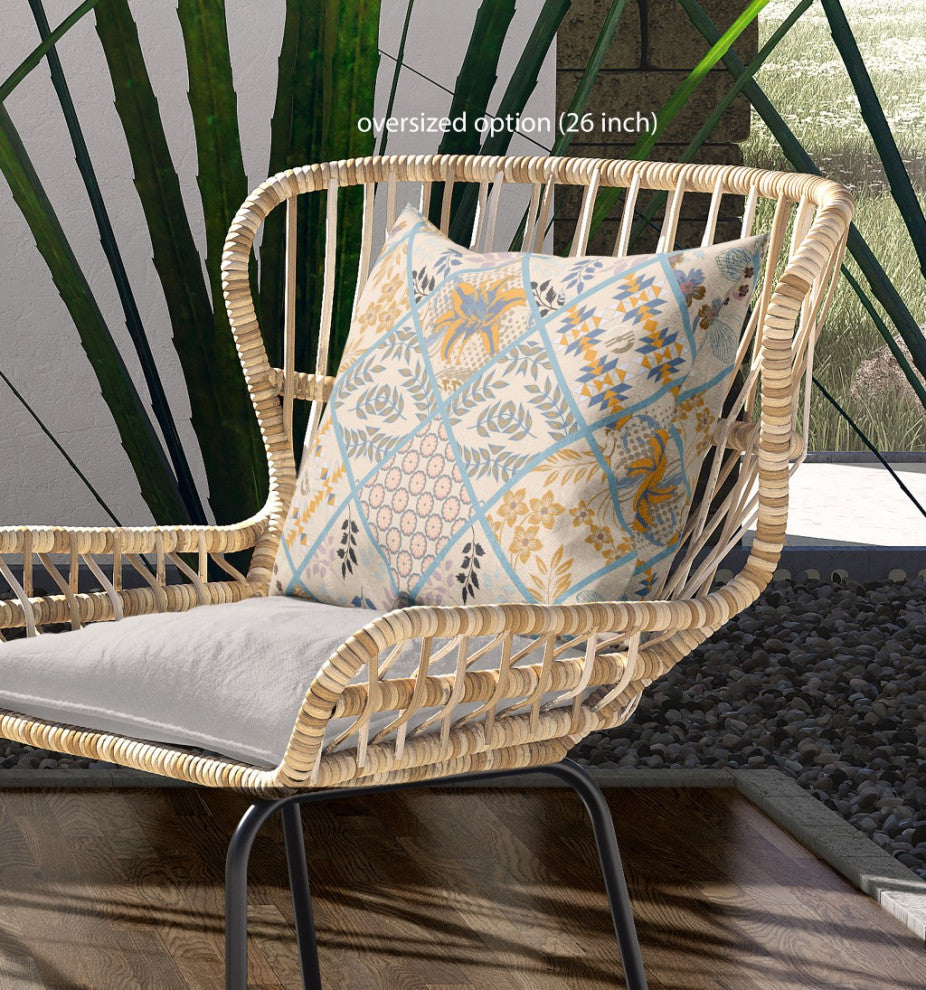 28 Gold Cream Patch Indoor Outdoor Throw Pillow