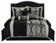Kath 7-Piece Jacquard Comforter Set, Black Silver, King