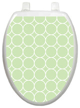 Green Bubbles Toilet Tattoos Seat Cover, Vinyl Lid Decal, Bathroom Decor, Elongated