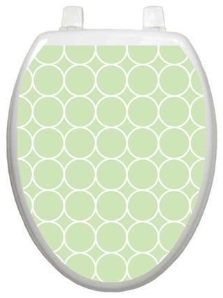 Green Bubbles Toilet Tattoos Seat Cover, Vinyl Lid Decal, Bathroom Decor, Elongated