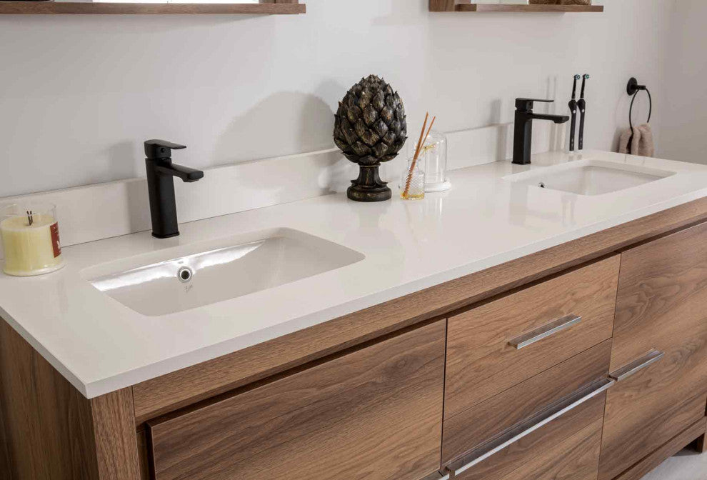 Mila Collection 72" Bathroom Vanity With Sink, Mirror, Countertop, Walnut Brown