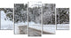 Foggy Winter Road in Slovenia, Large Landscape Canvas Art, 60"x32", 5 Panels