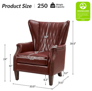 Genuine Leather Armchair, Set of 2, Camel