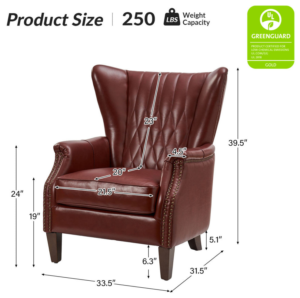 Genuine Leather Armchair, Set of 2, Camel