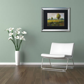 Daniel Moises 'Lonely Tree' Framed Art, Silver Frame, 16"x20", Black Matte