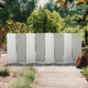 4 ft. Short Woven Fiber Outdoor All Weather Room Divider 8 Panel White