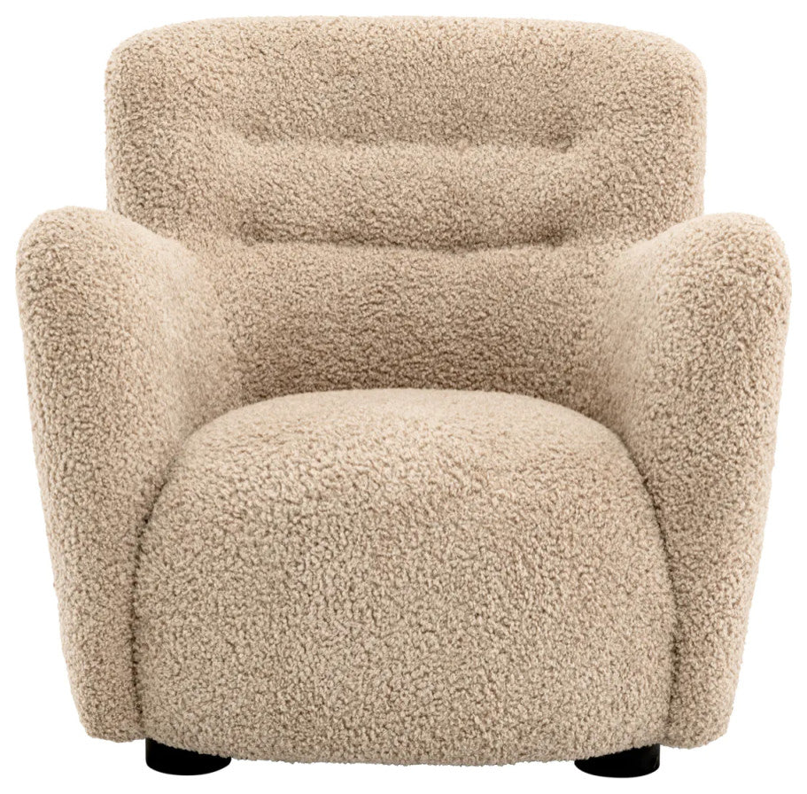 Beige Shearling Lounge Chair, Eichhotz Bixby