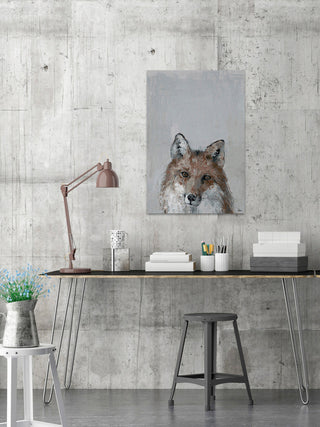 "Bonjour Fox" Painting Print on Wrapped Canvas, 20"x30"