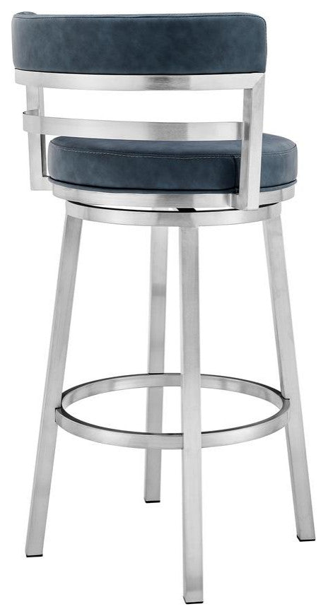 26 Counter Height Barstool in Brushed Stainless Steel Finish