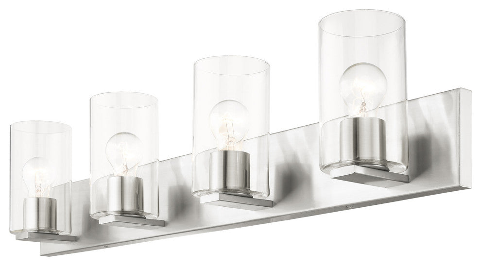 Livex Lighting Zurich 4 Light Brushed Nickel Large Vanity Sconce