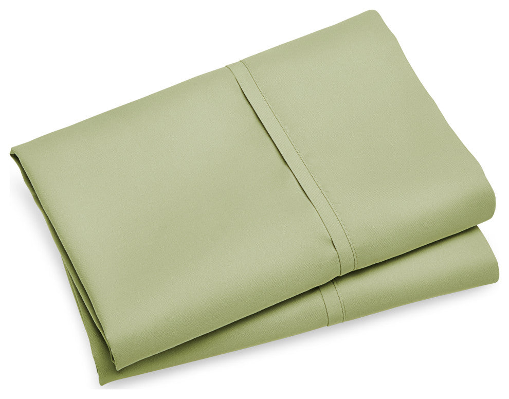 Bare Home Microfiber Pillowcases - Set of 2, Sage, Standard
