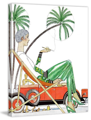 "By the Pool" Painting Print on Canvas by Saturday Evening Post