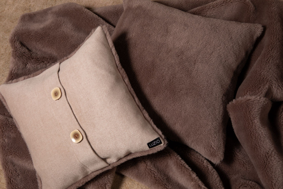 Luzio Taupe Conscious Wool Pillow 15.7x15.7