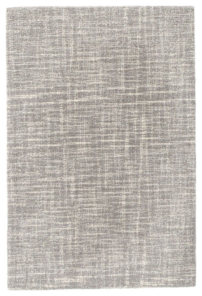 Dash & Albert Crosshatch Dove Grey Hand Micro Hooked Wool Rug, Grey, 6' x 9'