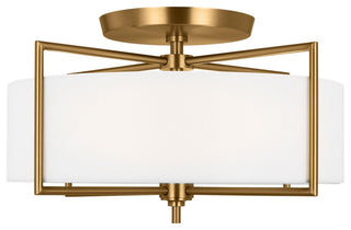 Perno Large Semi-Flush Mount, Burnished Brass