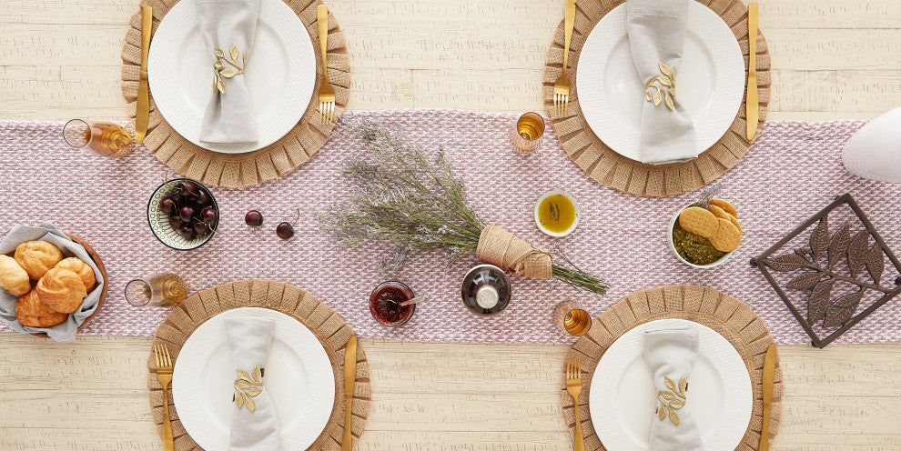 Pale Mauve Woven Table Runner 15x108