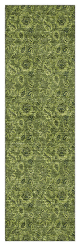 Premium Machine Washable Mayfield AMF661 Olive 2'3" x 7'6" Runner Rug