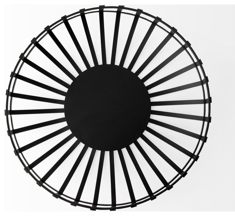 Set of Two Black Metal Wire Decorative Bowls