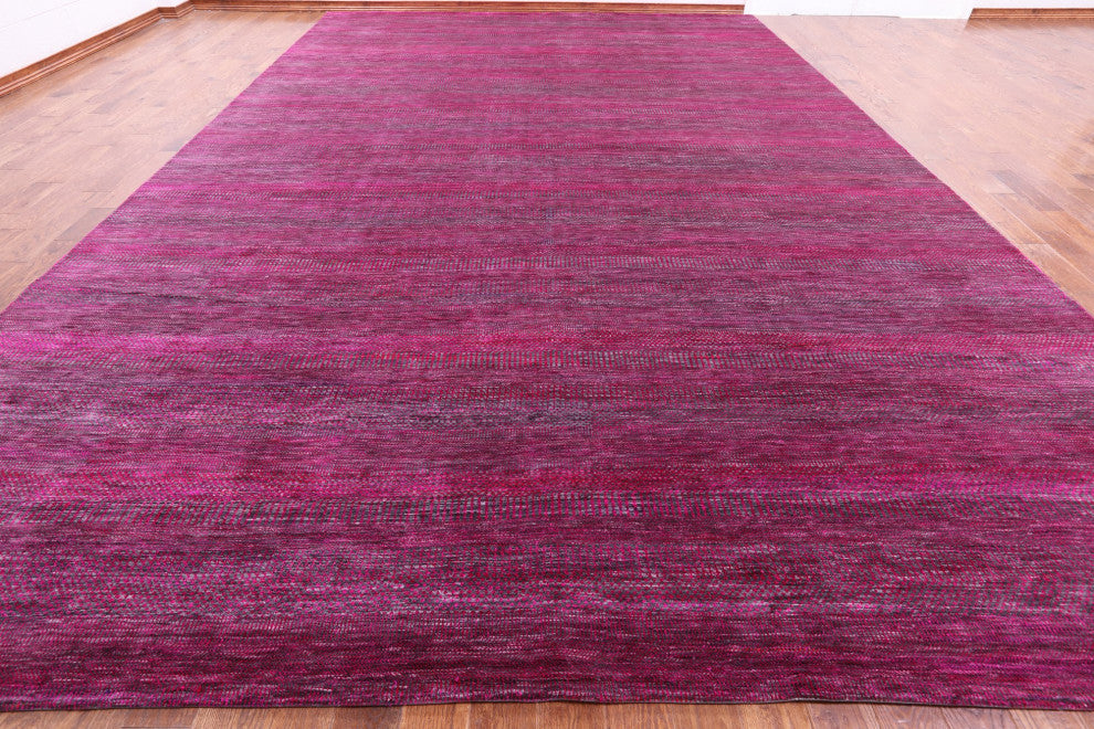 12' 0" X 18' 0" Hand Knotted Wool and Silk Super Savannah Gabbeh Rug Q6108