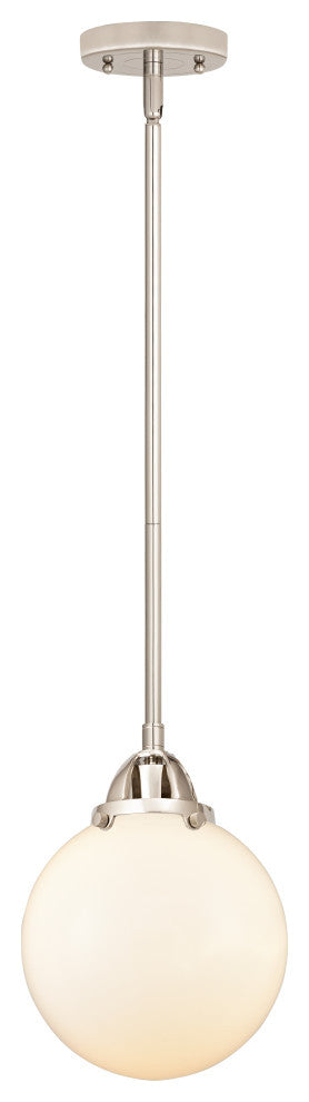 Beacon Mini Pendant, Polished Nickel, Matte White, Matte White
