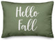 Hello Fall Lumbar Pillow, Green, 14"x20"