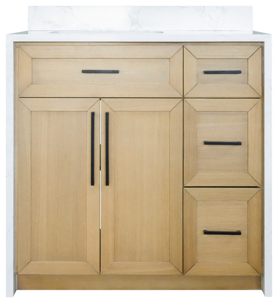 Palisade 36" Bathroom Vanity, Blonde, Engineered Marble