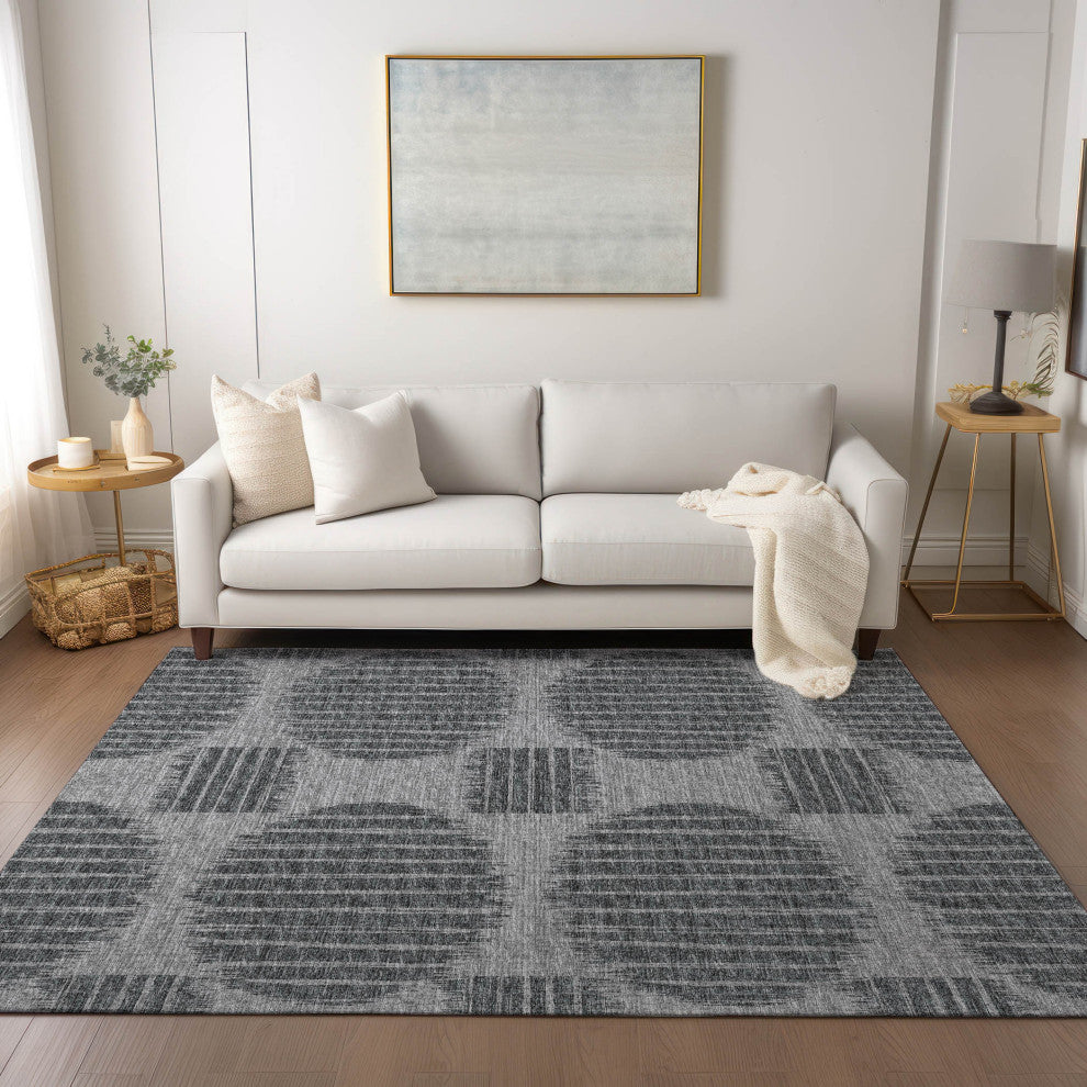 Indoor/Outdoor Sedona SN13 Pewter Machine Washable 5' x 7'6" Rug