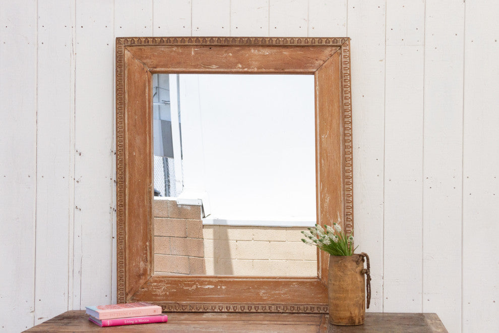 Tall Carved Rustic Mirror Frame
