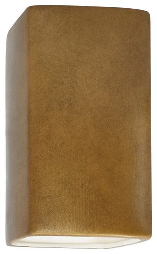 Ambiance, Small ADA Rectangle, Closed Top Wall Sconce, Antique Gold