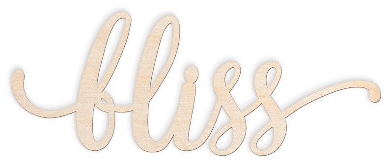 Bliss Script Wood Cut Sign, 18"x7"