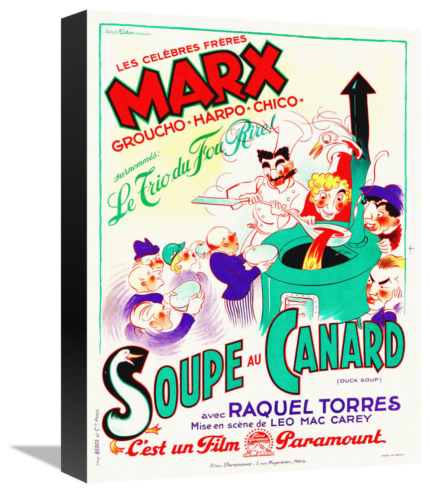 "Marx Brothers - French - Duck Soup 01" Canvas Giclee, 12"x16"