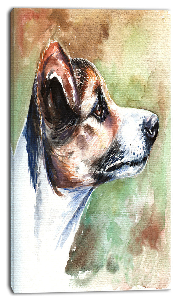 Jack Russell Terrier, Animal Canvas Art Print, 16"x32"