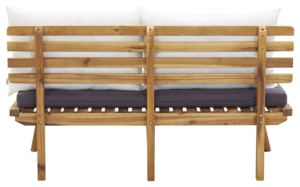 vidaXL Garden Bench With Cushions 45.3" Solid Acacia Wood