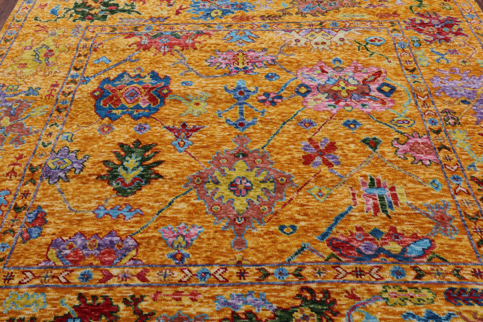 8' Square Turkish Oushak Handmade Wool Rug - Q16061