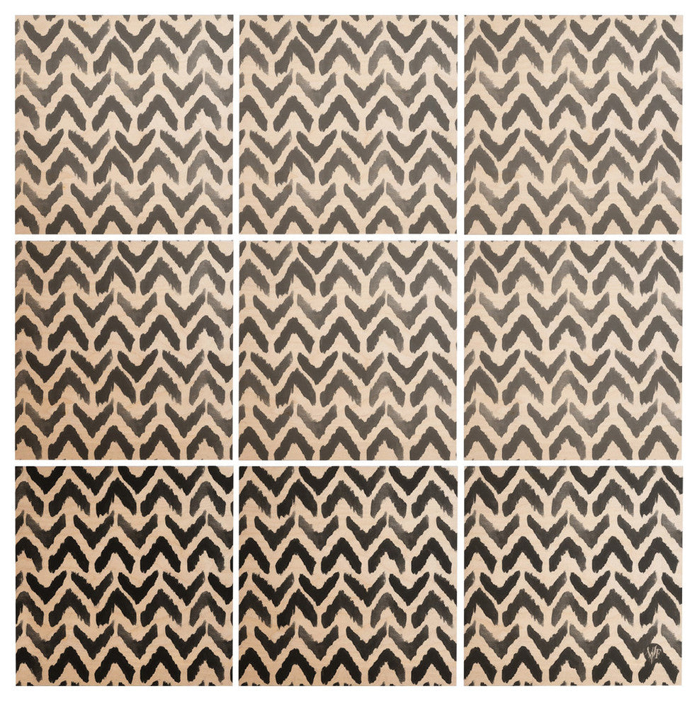 Deny Designs Wonder Forest Sketchy Chevron Wood Wall Mural, 3'x3'