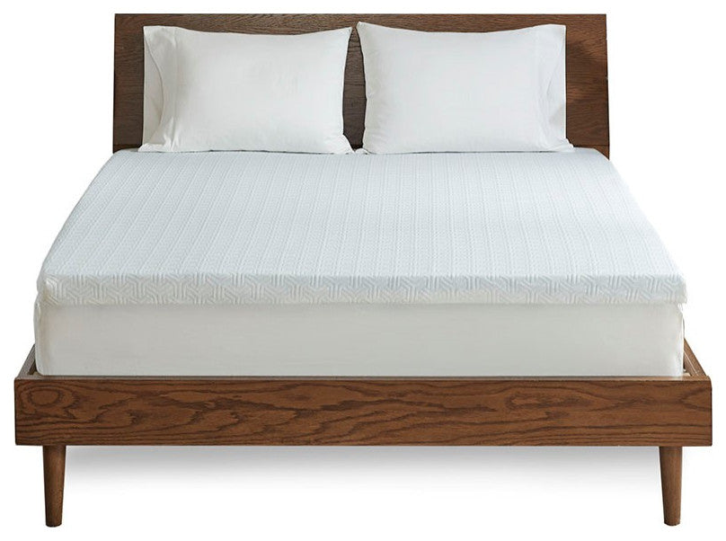 Sleep Philosophy 2" Memory Foam Mattress Topper, White, Full