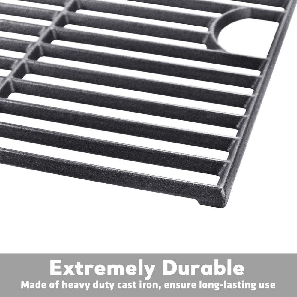 Avenger 17" Polished Porcelain Coated Cast Iron Replacement Grill Grate Set of 2