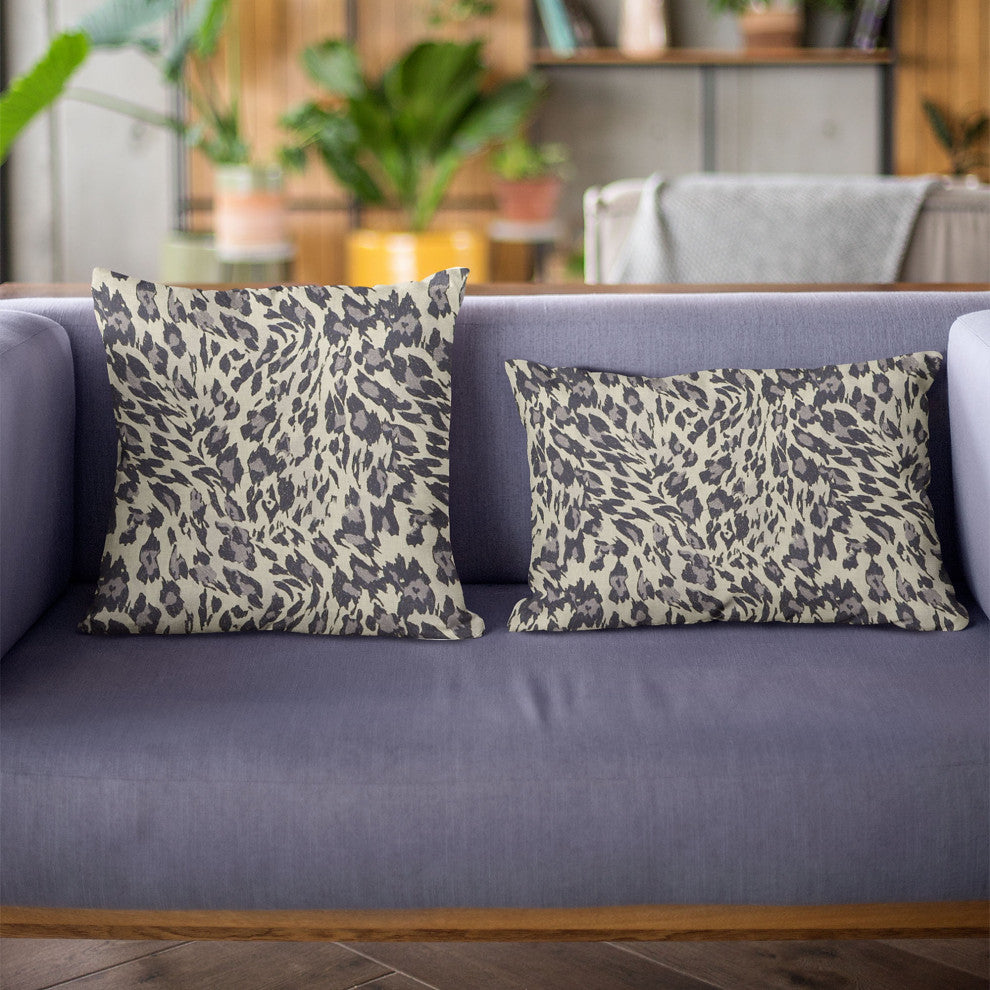 Granite Cheetah Embroidery Luxury Throw Pillow, Double sided 22"x22"