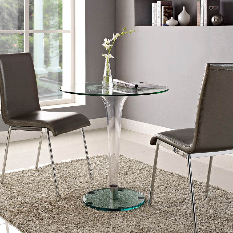 Modern Contemporary Kitchen Glass Dining Table Clear